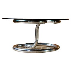 Mid-Century Modern Glass Chrome Coffee Table Anaconda by Paul Tuttle, 1970s
