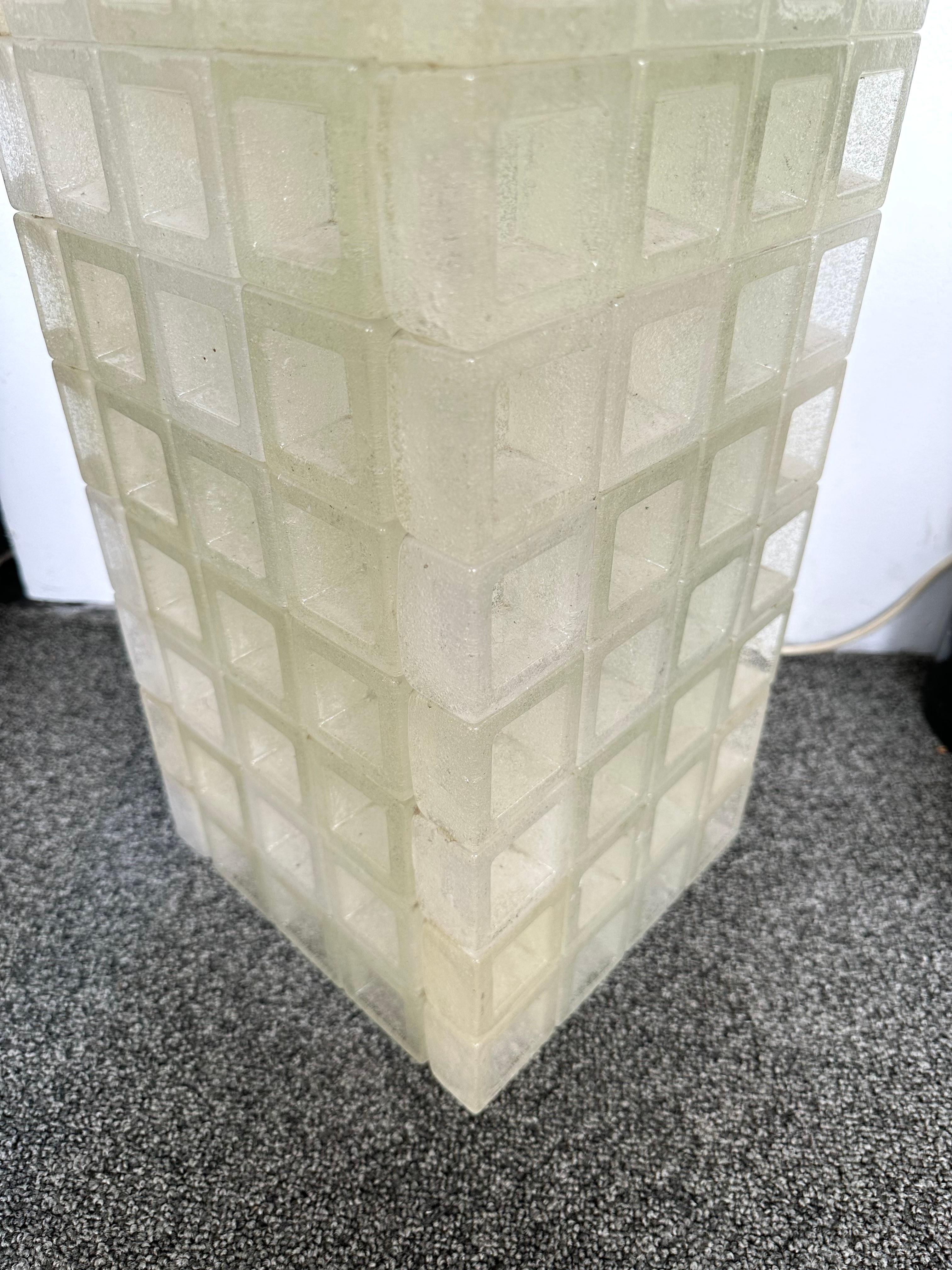 Mid-Century Modern Glass Cube Tower Floor Lamp by Poliarte, Italy, 1970s For Sale 5