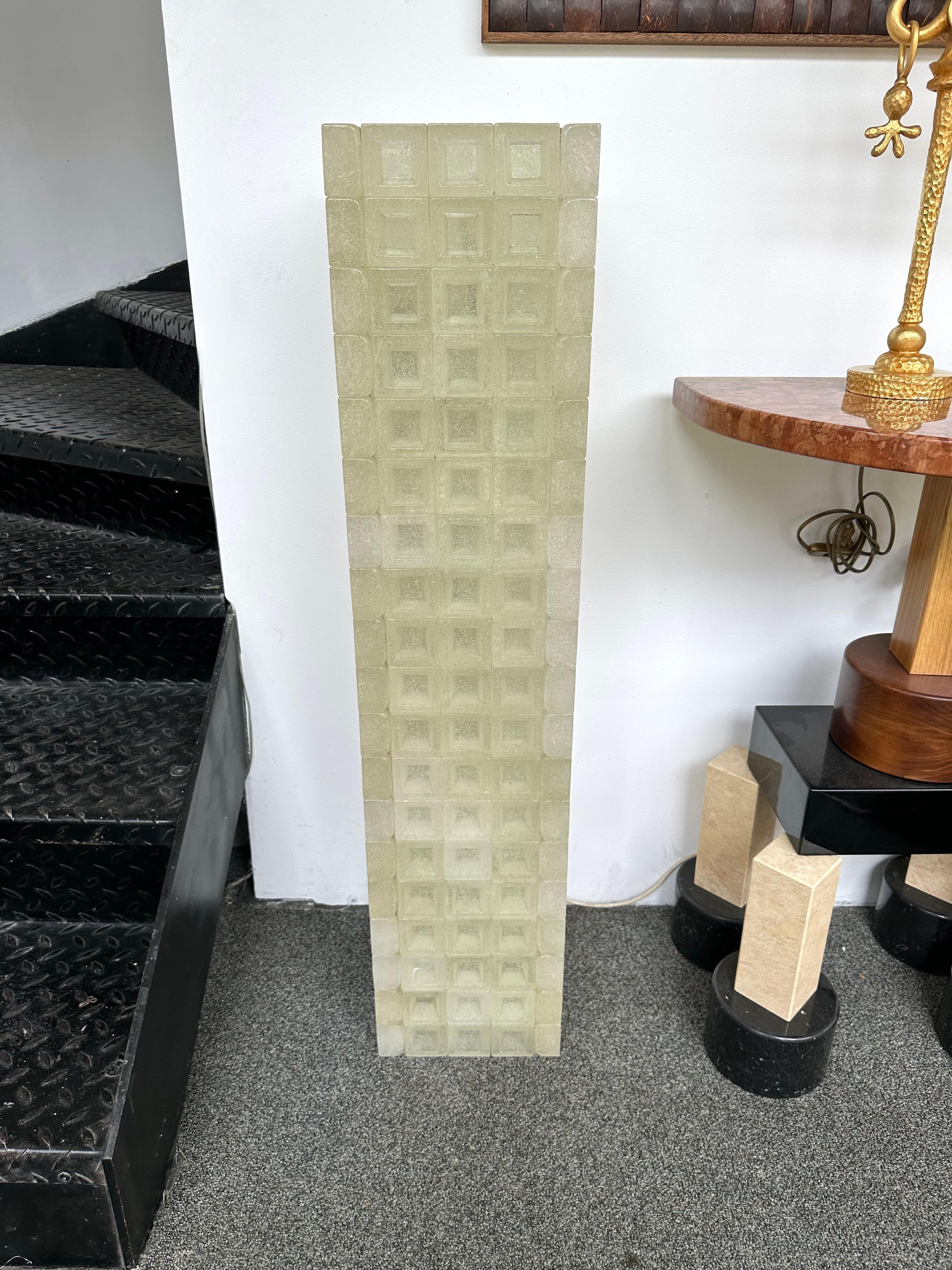 Mid-Century Modern Glass Cube Tower Floor Lamp by Poliarte, Italy, 1970s For Sale 7