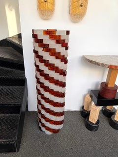 Mid-Century Modern Glass Cube Tower Stehleuchte von Poliarte, Italien, 1970er Jahre