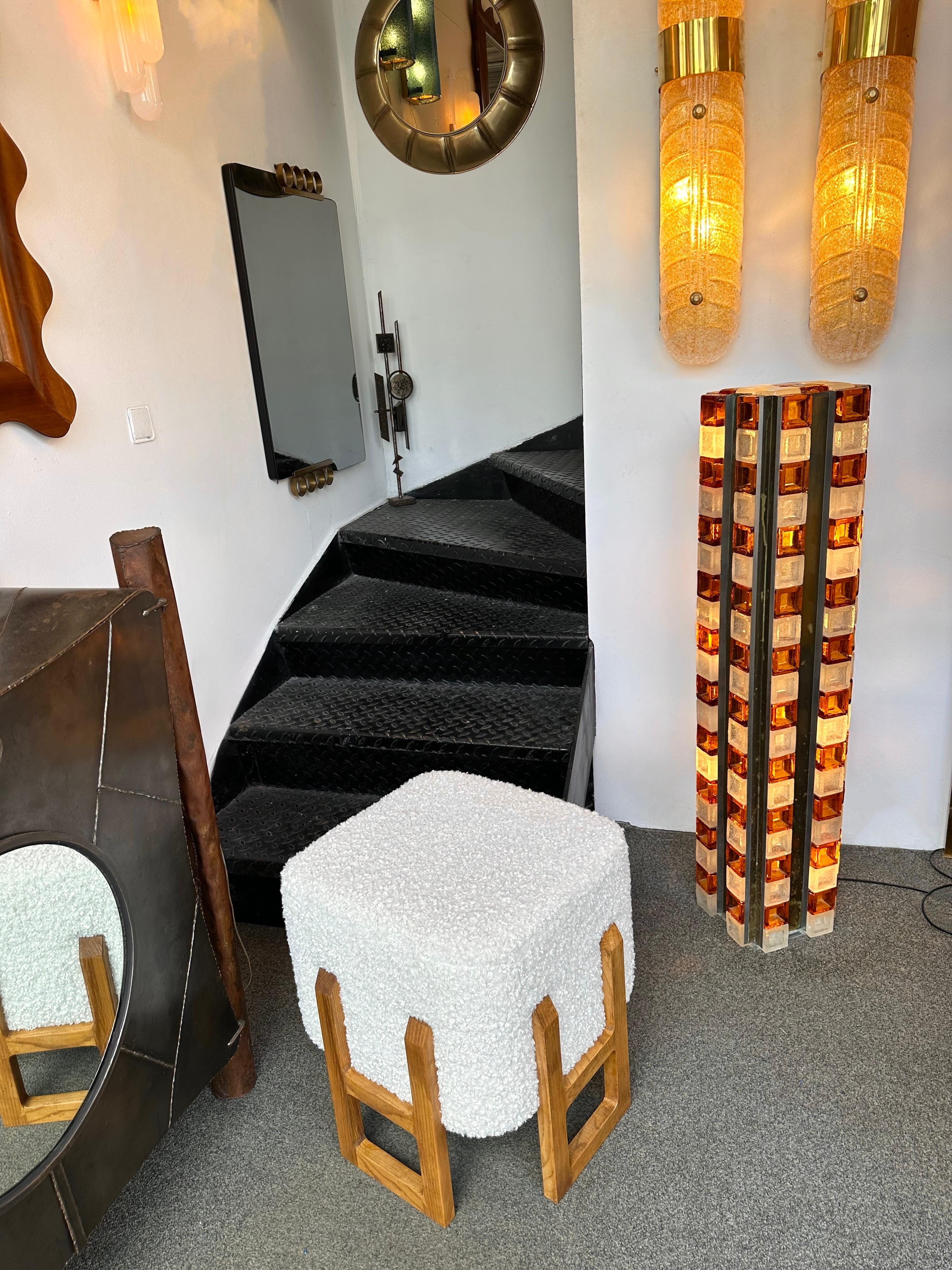 Italian Mid-Century Modern Glass Cube Tower Floor Lamp by Poliarte, Italy, 1970s For Sale