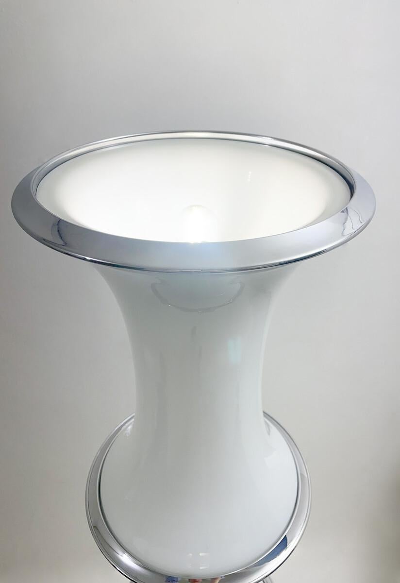 Metal Mid-Century Modern Glass Floor Lamp by Enrico Troconi, 1970s For Sale