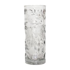 Mid-Century Modern Glass Flower Vase Hollywood Regency