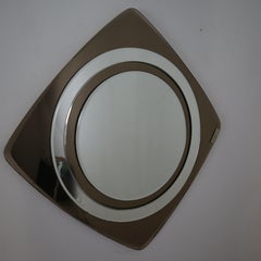 Mid-century modern glass geometric mirror by Artistica Cristallo, Italy, 1970s