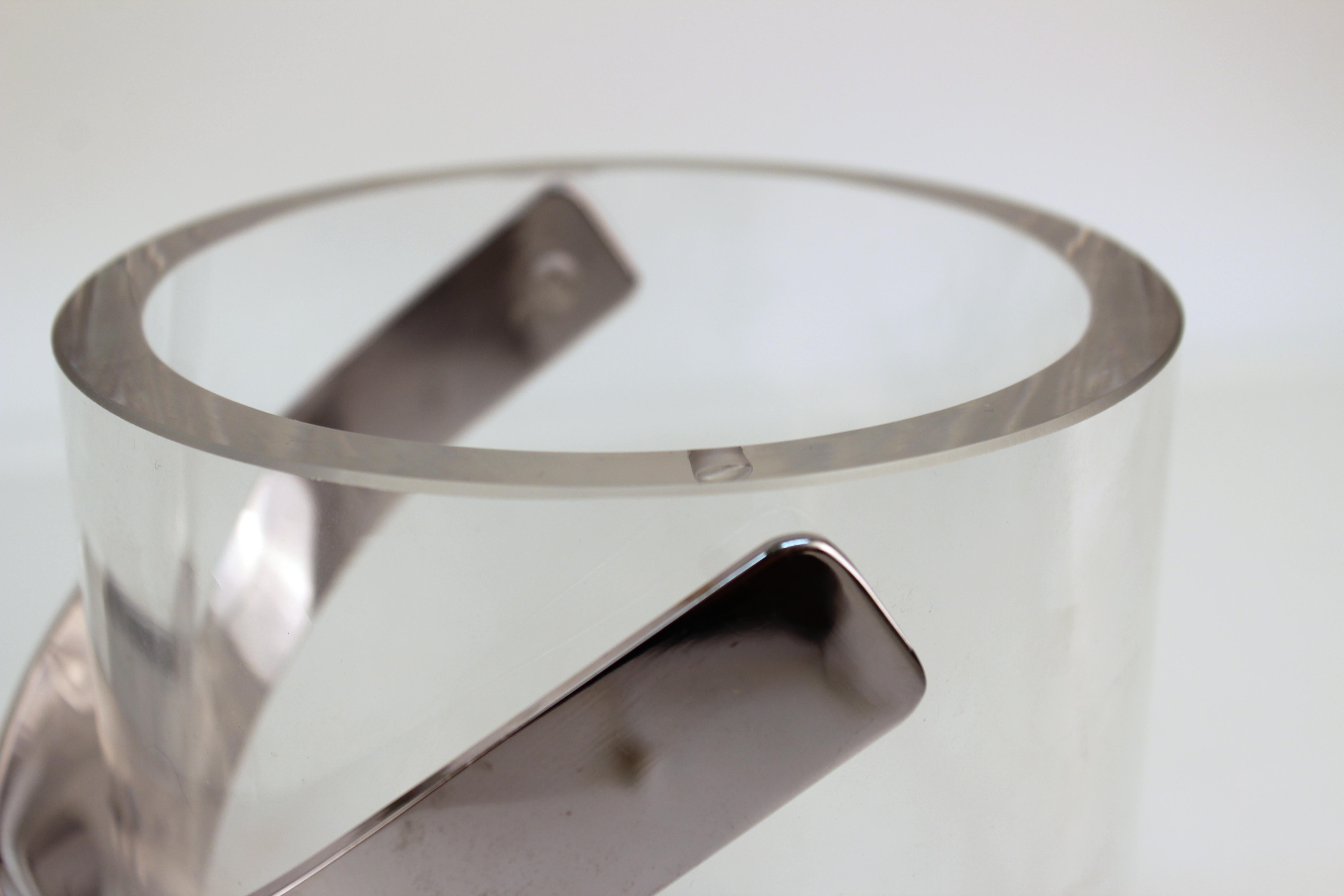 Mid-Century Modern Glass Ice Bucket with Tongs 1