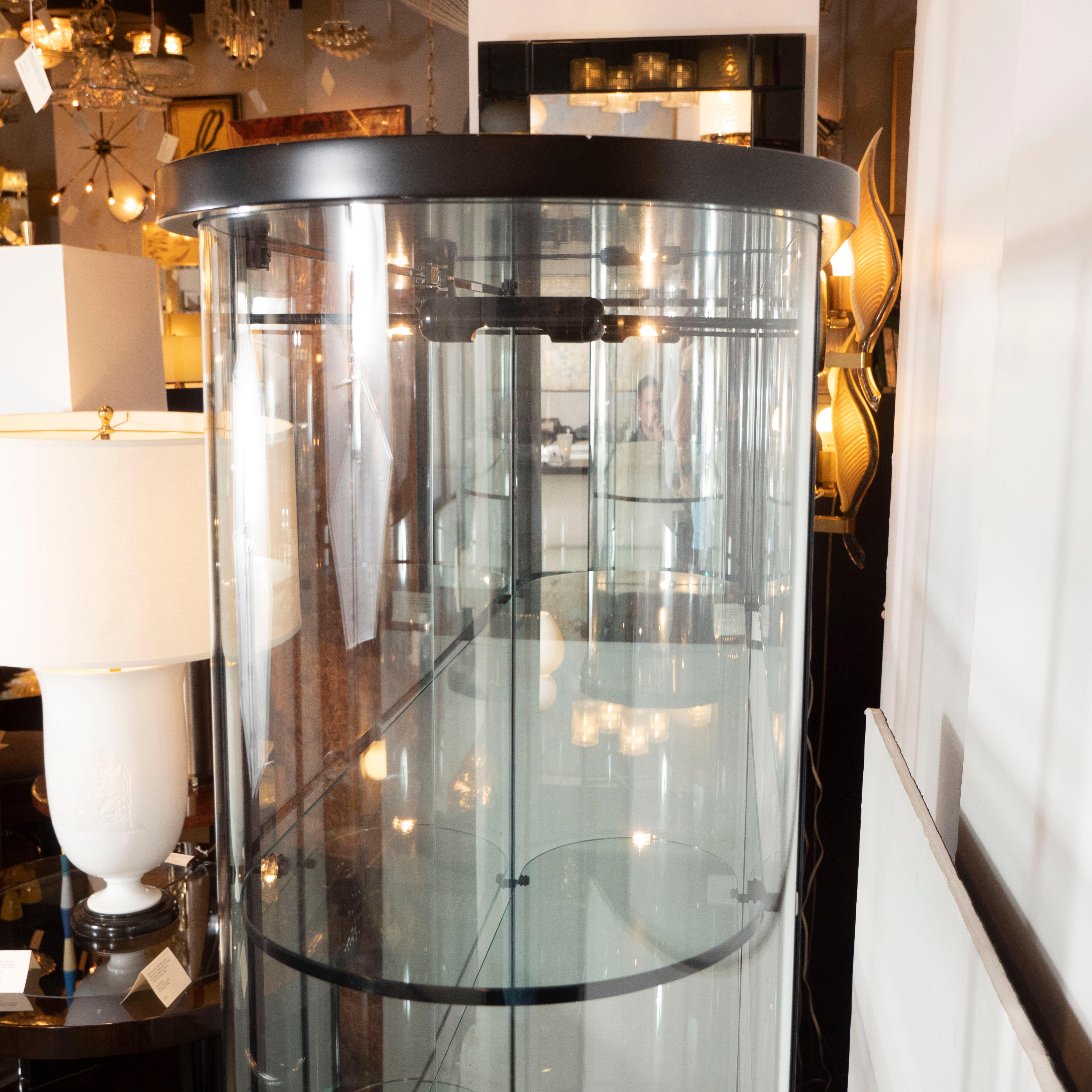 glass display cabinet with lock