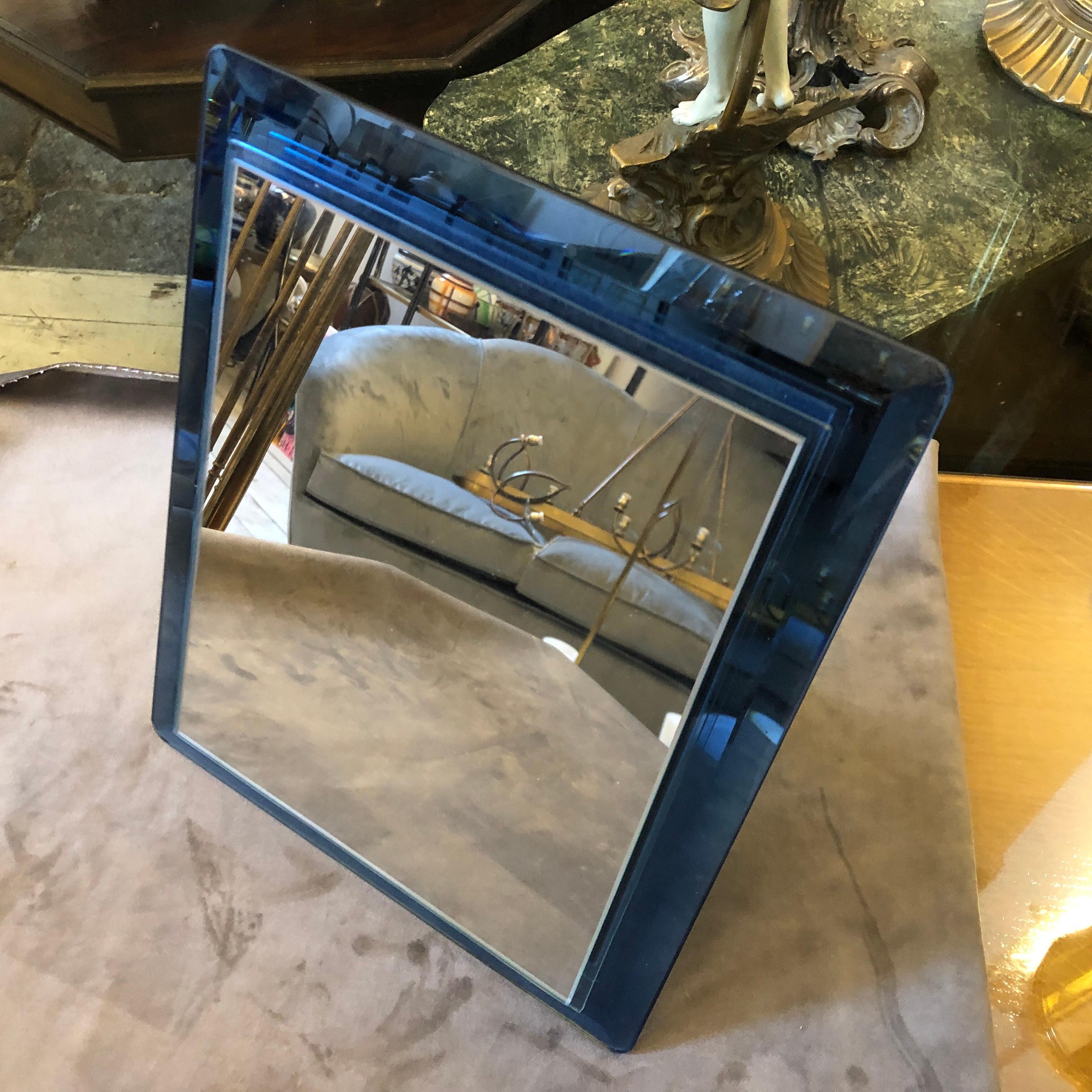 20th Century Mid-Century Modern Glass Italian Table Mirror by Cristal Arte, circa 1970