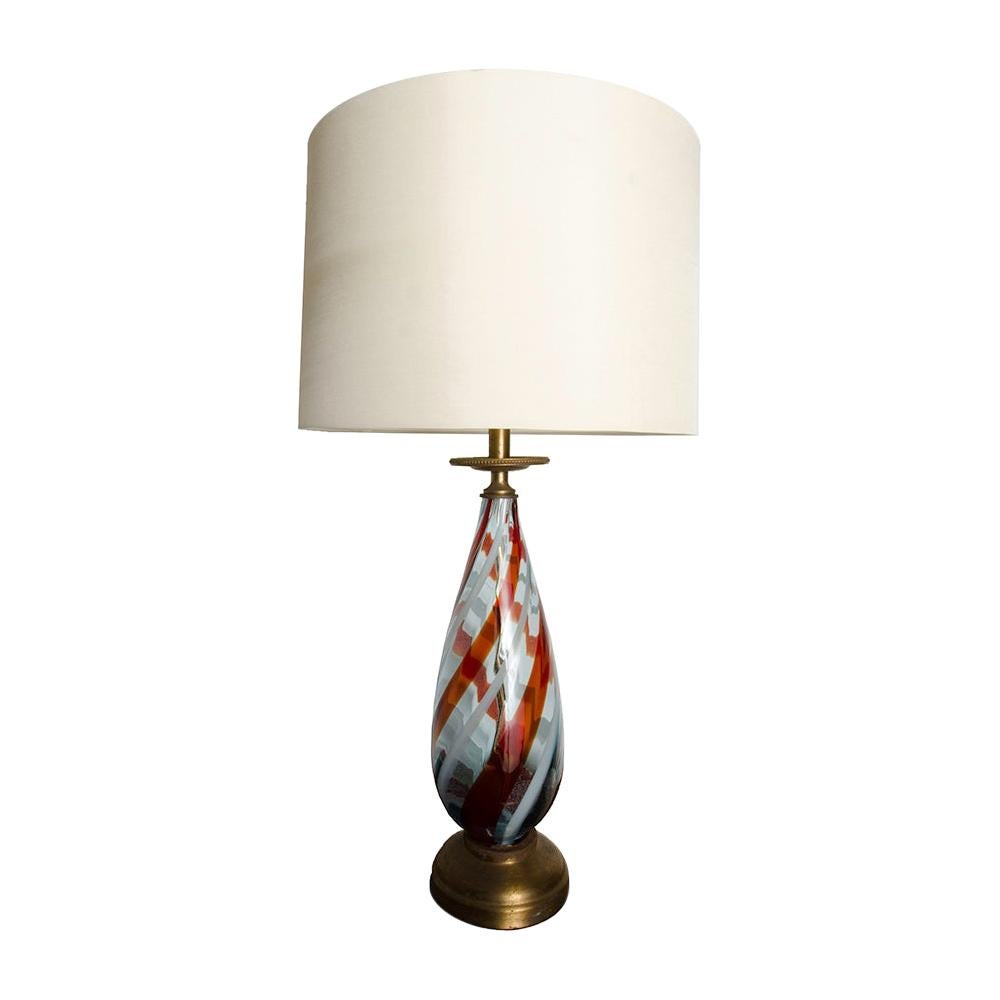 Mid-Century Modern Glass Lamp, Italy, circa 1960 For Sale