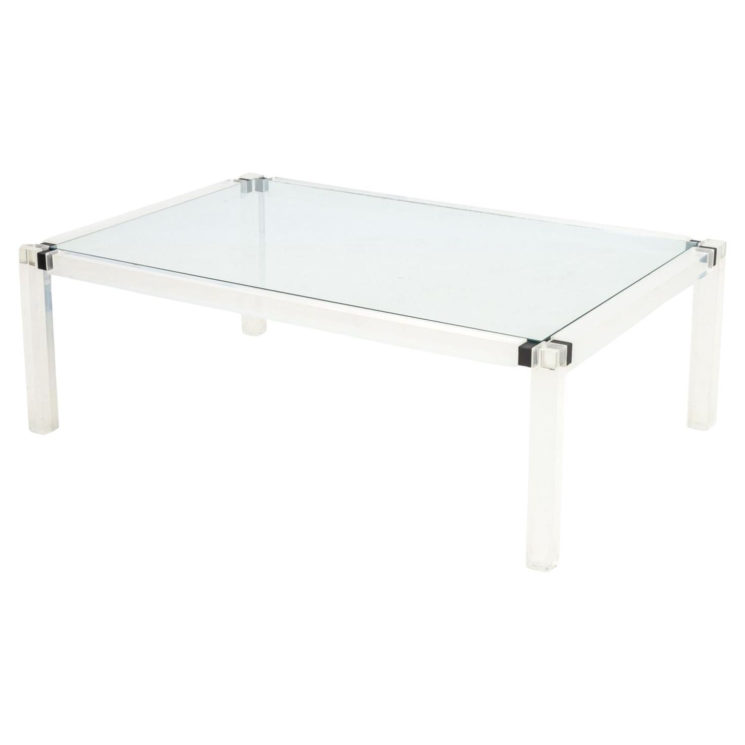 Mid-Century Modern Glass & Lucite Coffee Table