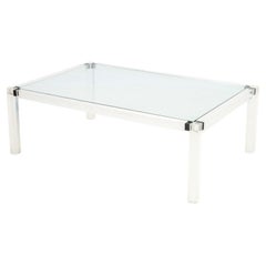 Mid-Century Modern Glass & Lucite Coffee Table