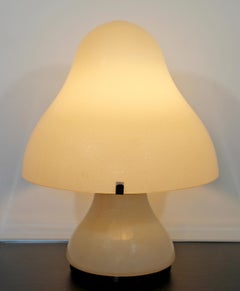 Mid-Century Modern Glass Mushroom Table Lamp Italy Carlos Nason Mazzega Attr 60s