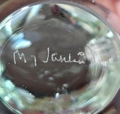 Mid-century modern glass owls, Design  Czechoslovakia, 1980s Set of 2