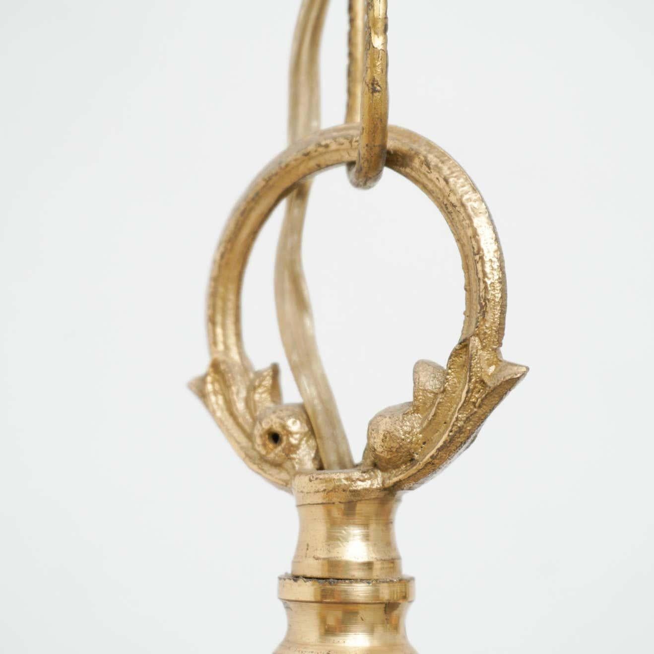 Mid-Century Modern Glass Pendant Lamp, circa 1960 For Sale 8