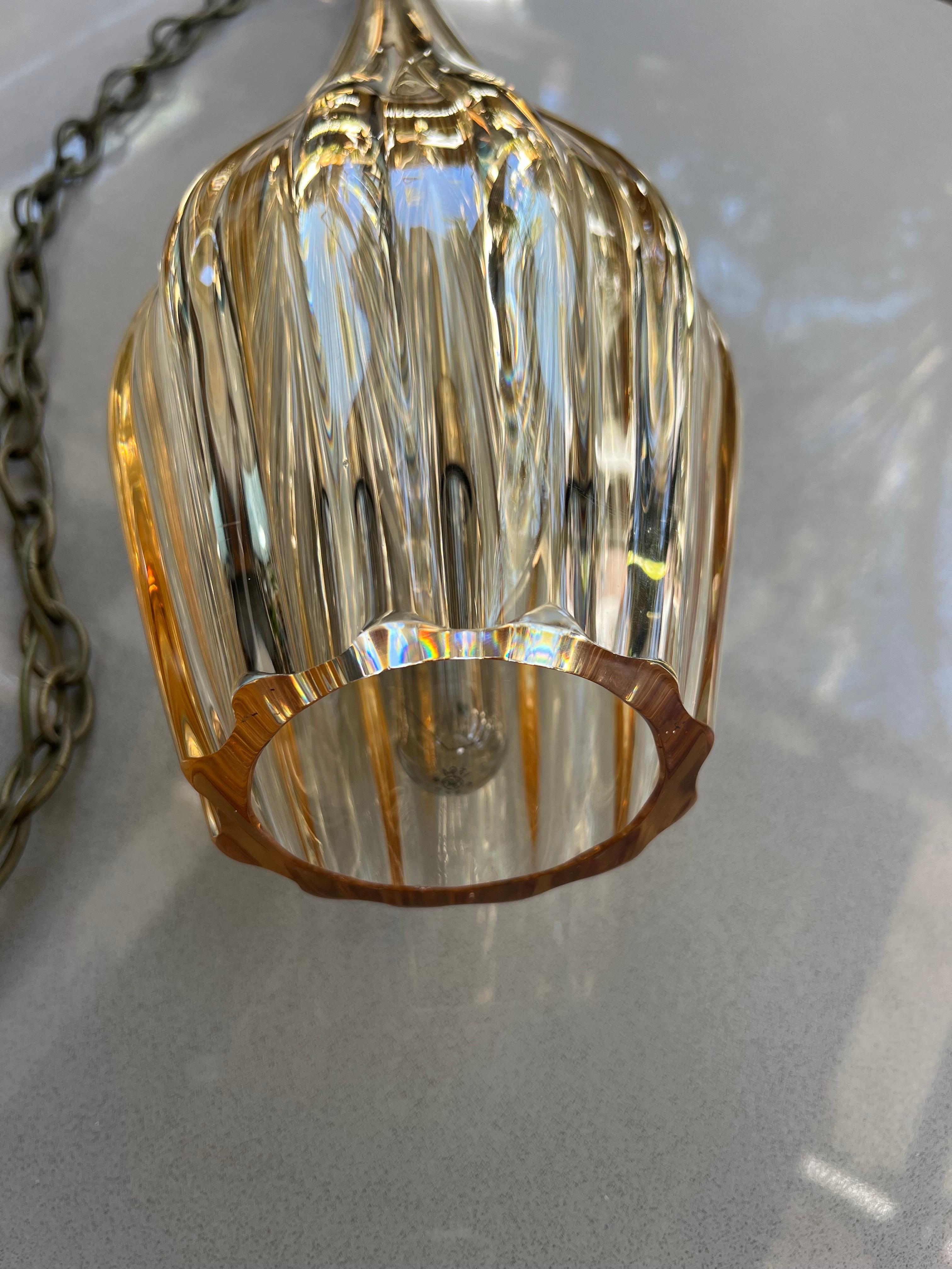 Mid-Century Modern Mid Century Modern Glass Pendant Lamp For Sale