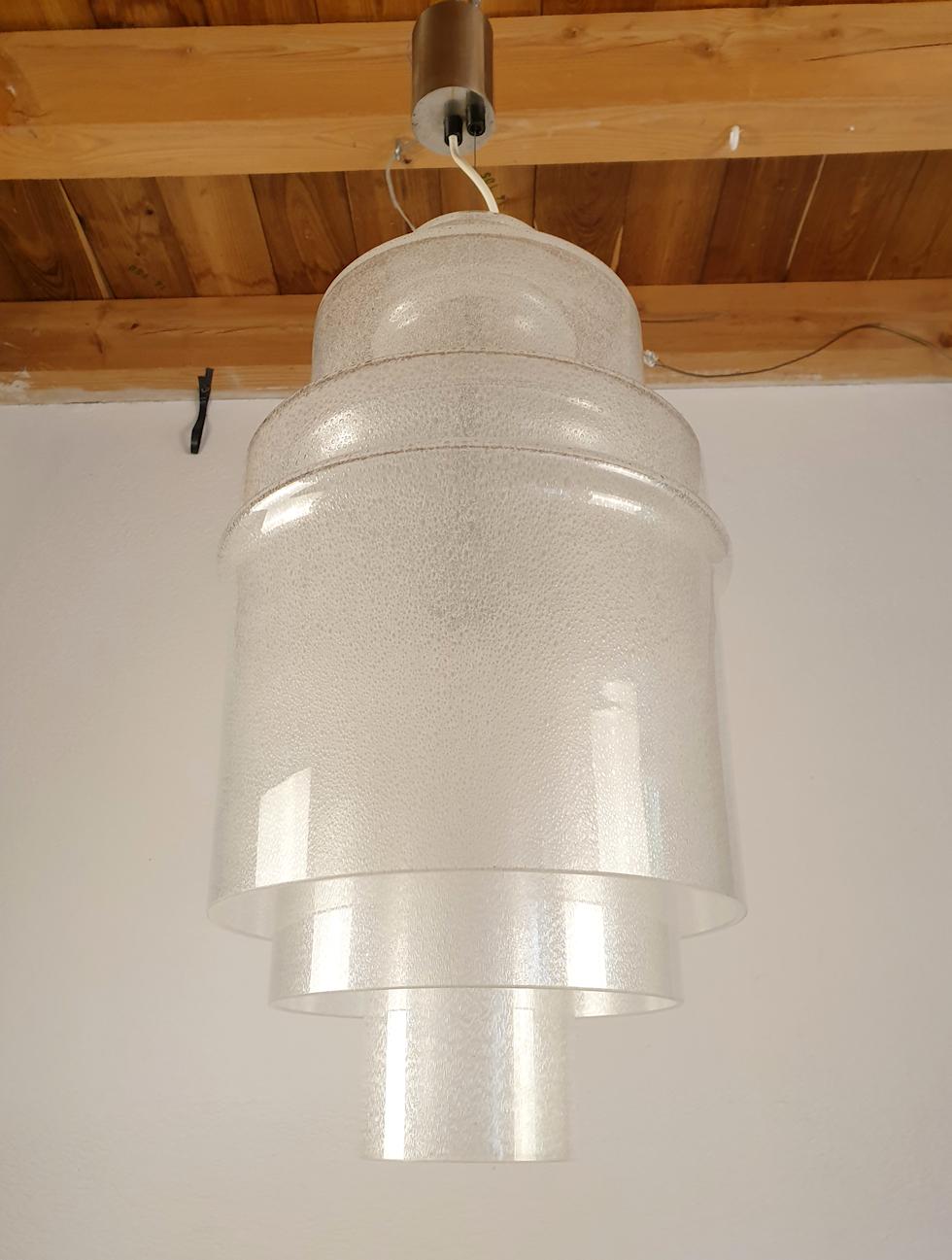 Italian Mid-Century Modern Glass Pendant Light by Carlo Nason for Mazzega, Italy, 1970s