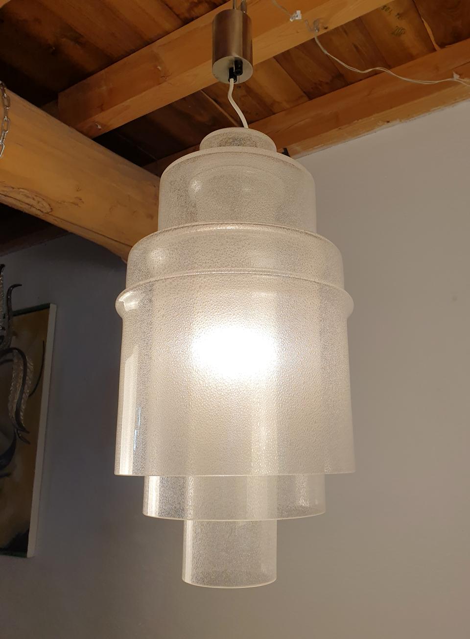 Late 20th Century Mid-Century Modern Glass Pendant Light by Carlo Nason for Mazzega, Italy, 1970s