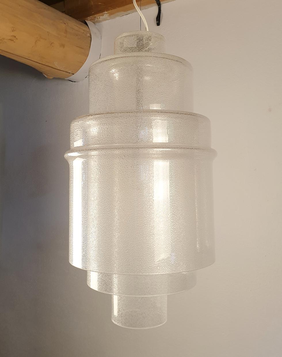 Murano Glass Mid-Century Modern Glass Pendant Light by Carlo Nason for Mazzega, Italy, 1970s