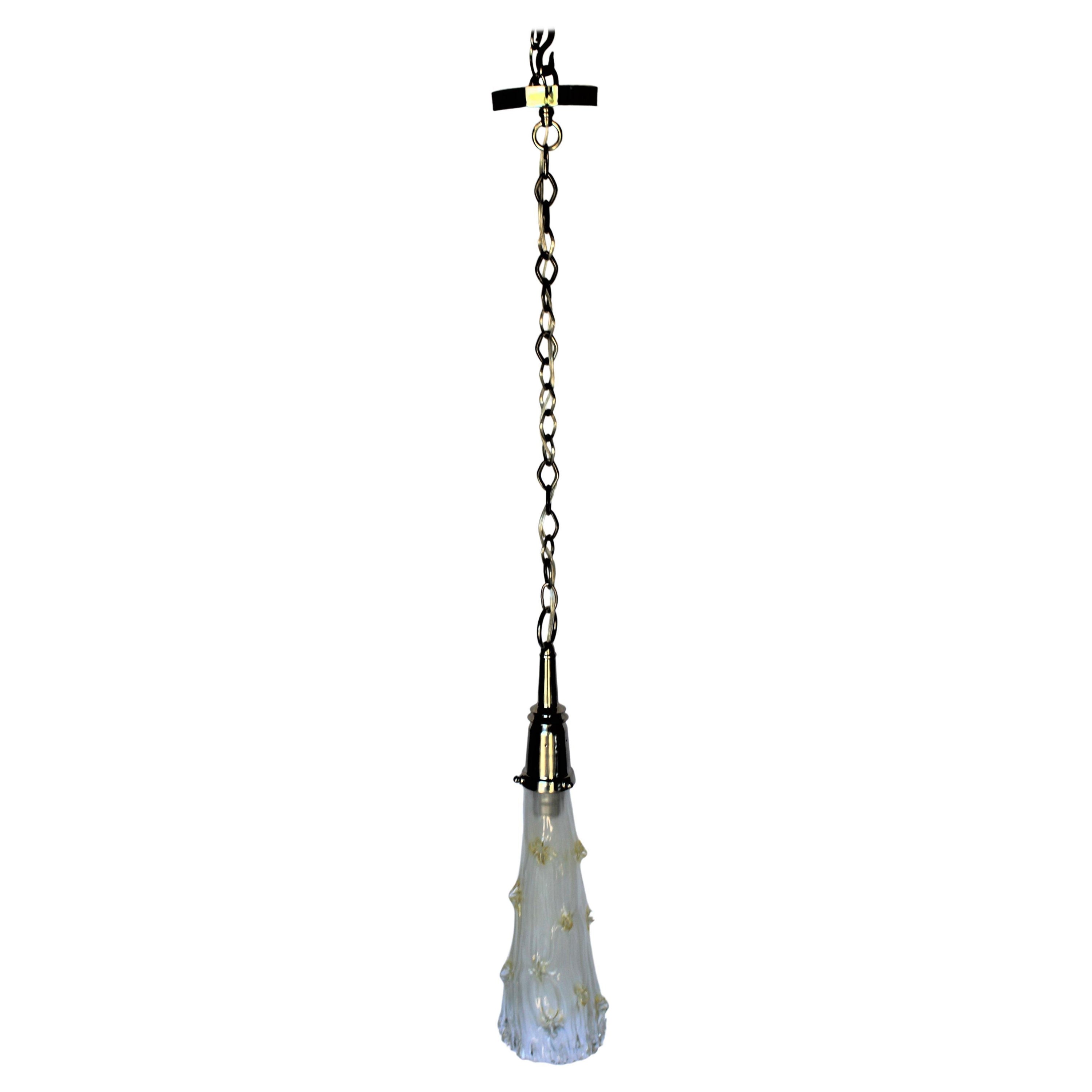 Colgante de cristal moderno de mediados de siglo Murano dorado