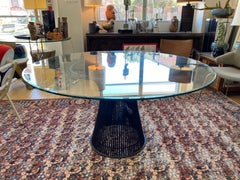 Mid-Century Modern Glass Platner Dining Table for Knoll