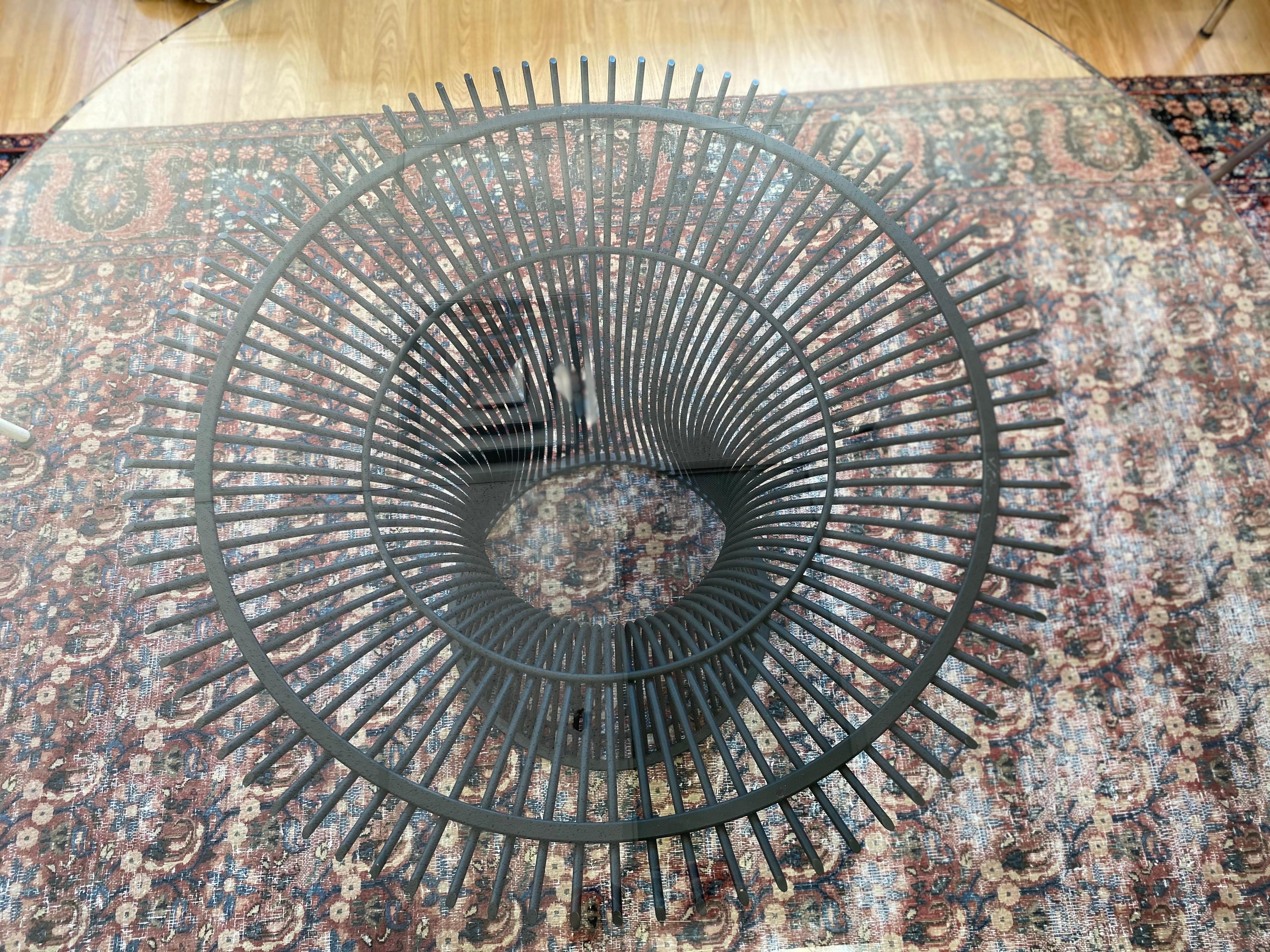 American Mid-Century Modern Glass Platner Dining Table for Knoll
