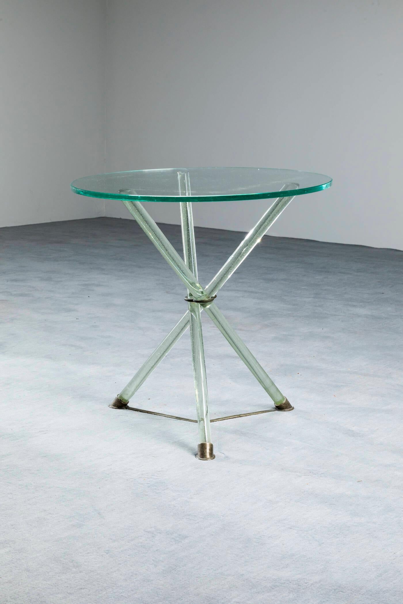 Mid-Century Modern Glass Round Table by Seguso, Italy For Sale 1