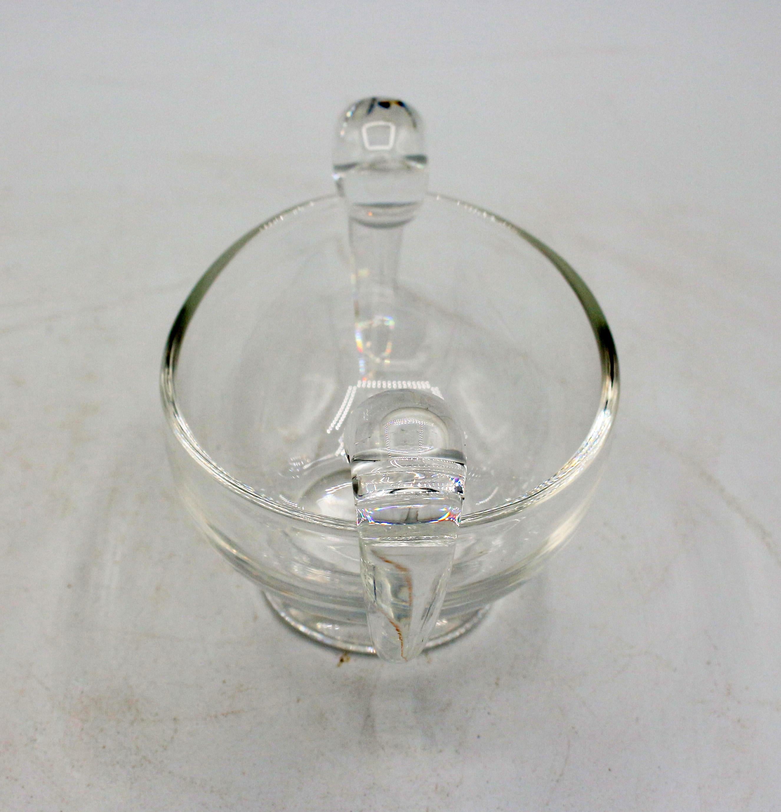 20th Century Mid-Century Modern Glass Snail Scroll Cream & Sugar by Steuben For Sale