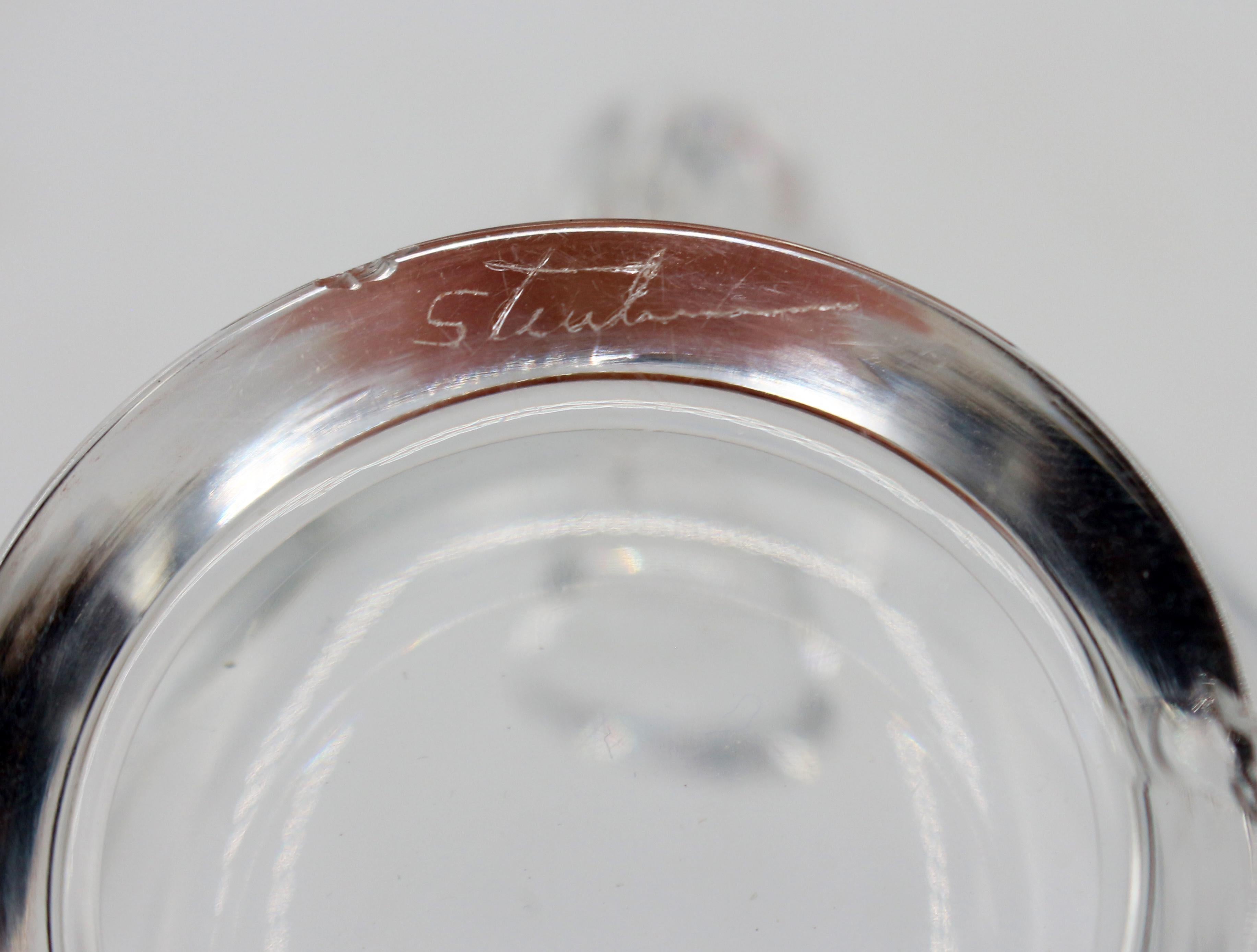 Mid-Century Modern Glass Snail Scroll Cream & Sugar by Steuben For Sale 2