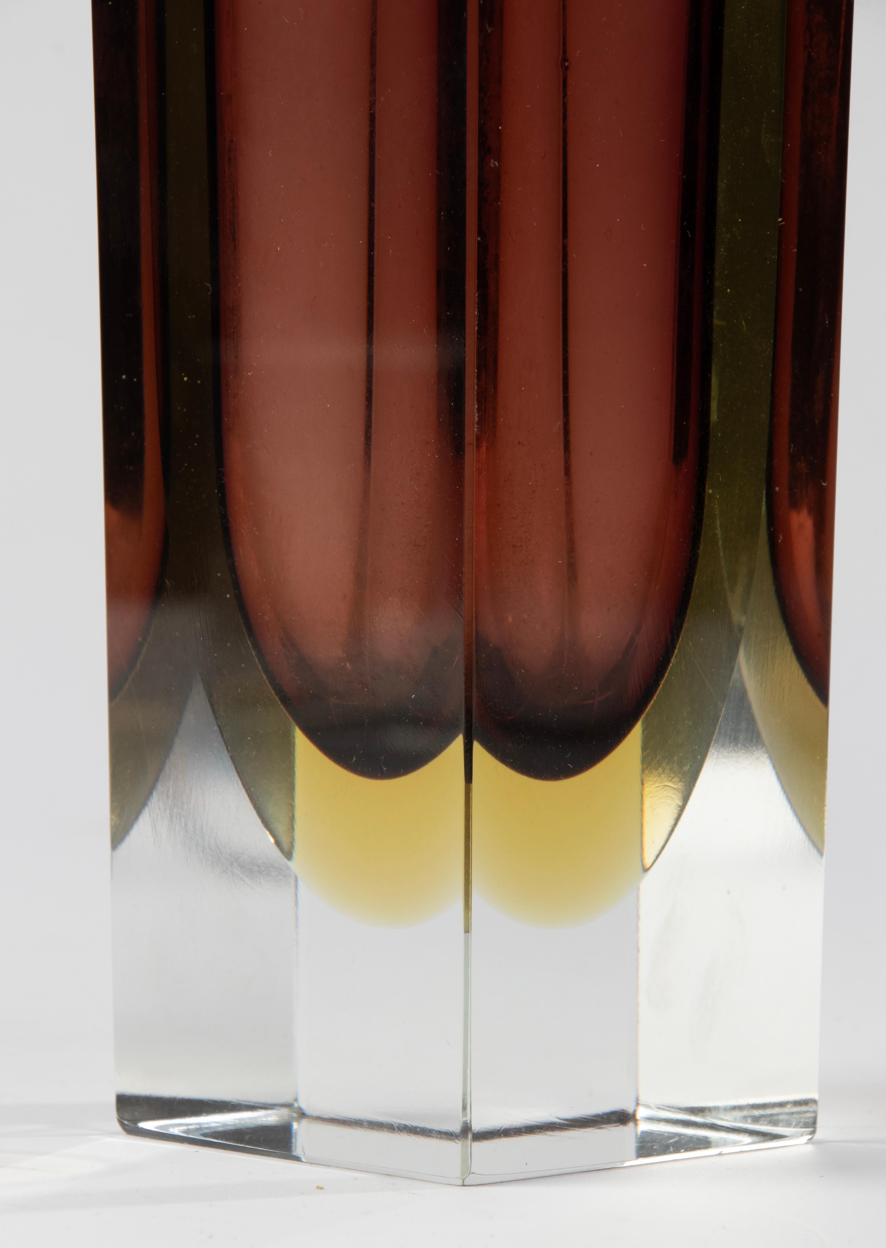 Moderne Sommerso-Vase aus Glas aus der Mitte des Jahrhunderts – Flavio Poli  im Angebot 2