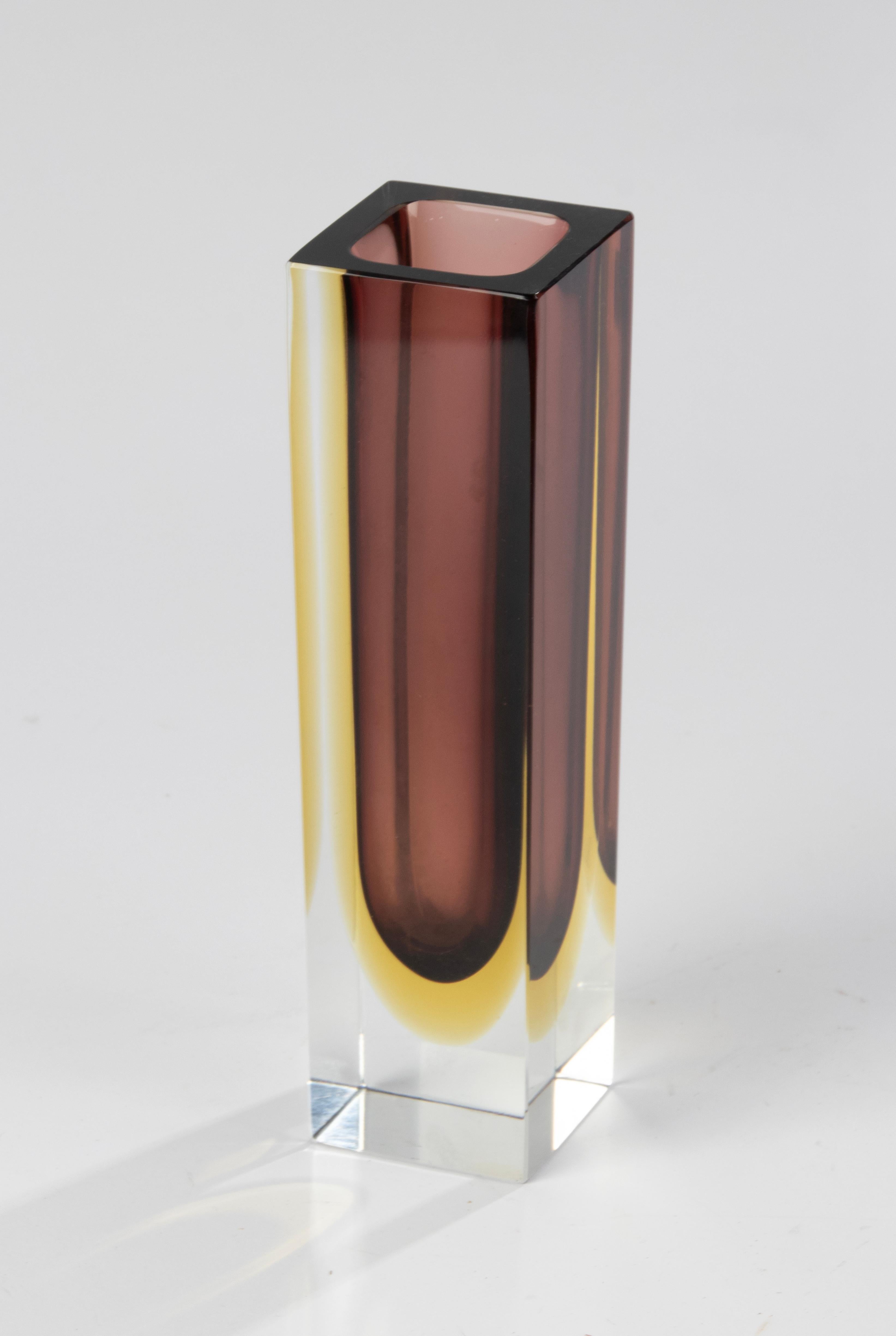 Moderne Sommerso-Vase aus Glas aus der Mitte des Jahrhunderts – Flavio Poli  im Angebot 3
