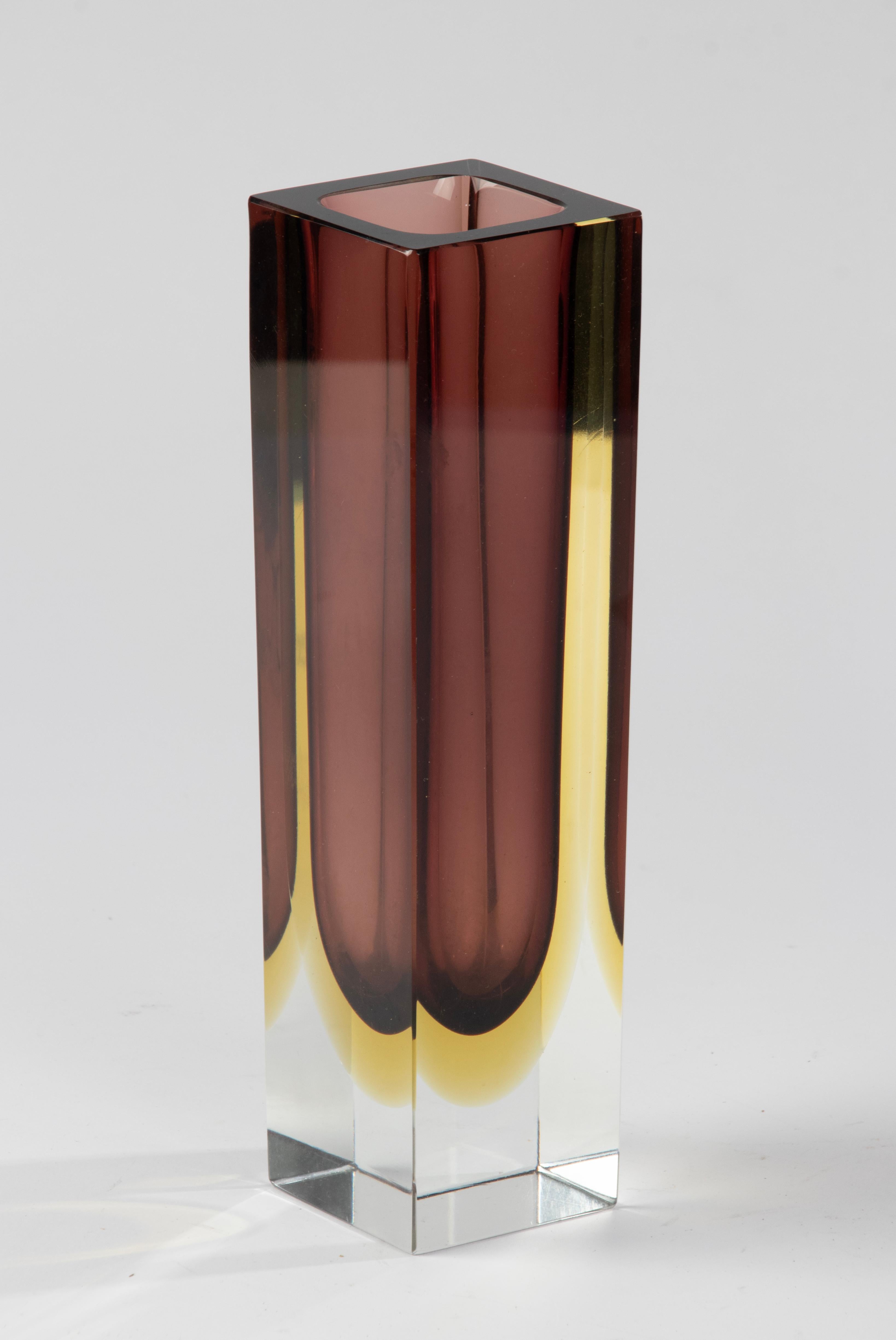 Moderne Sommerso-Vase aus Glas aus der Mitte des Jahrhunderts – Flavio Poli  im Angebot 4
