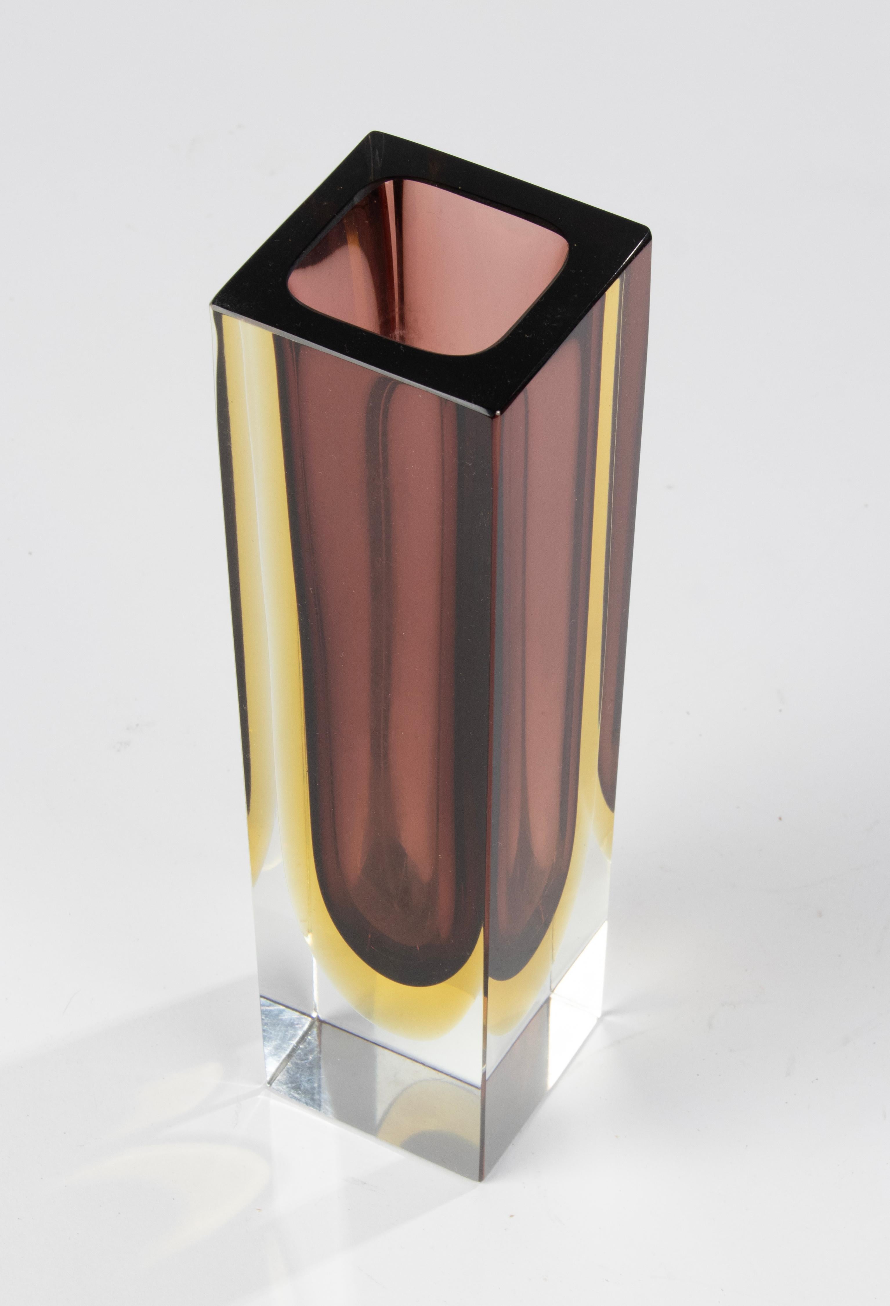 Italian Mid-Century Modern Glass Sommerso Vase - Flavio Poli  For Sale