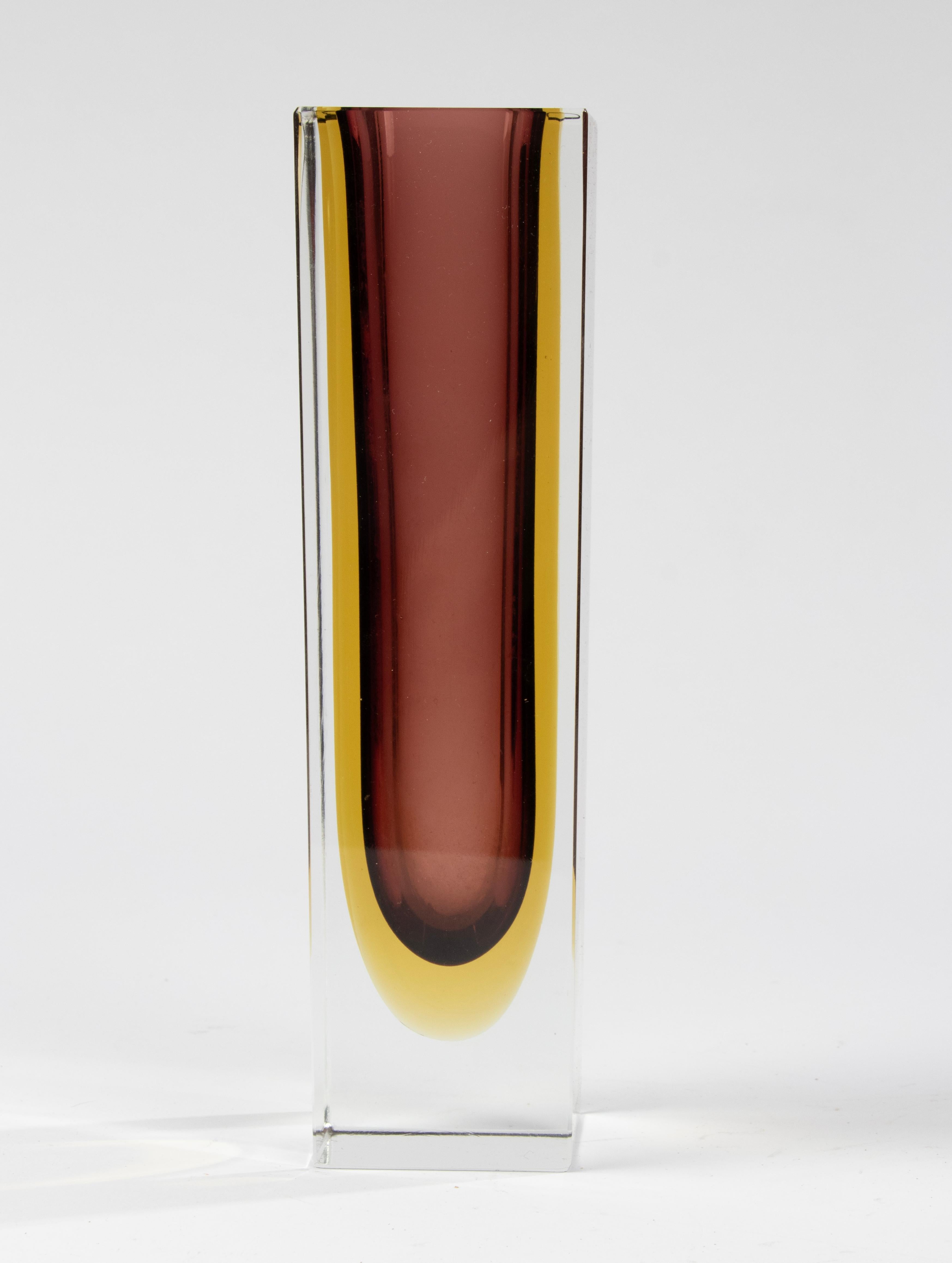 Moderne Sommerso-Vase aus Glas aus der Mitte des Jahrhunderts – Flavio Poli  im Zustand „Gut“ im Angebot in Casteren, Noord-Brabant