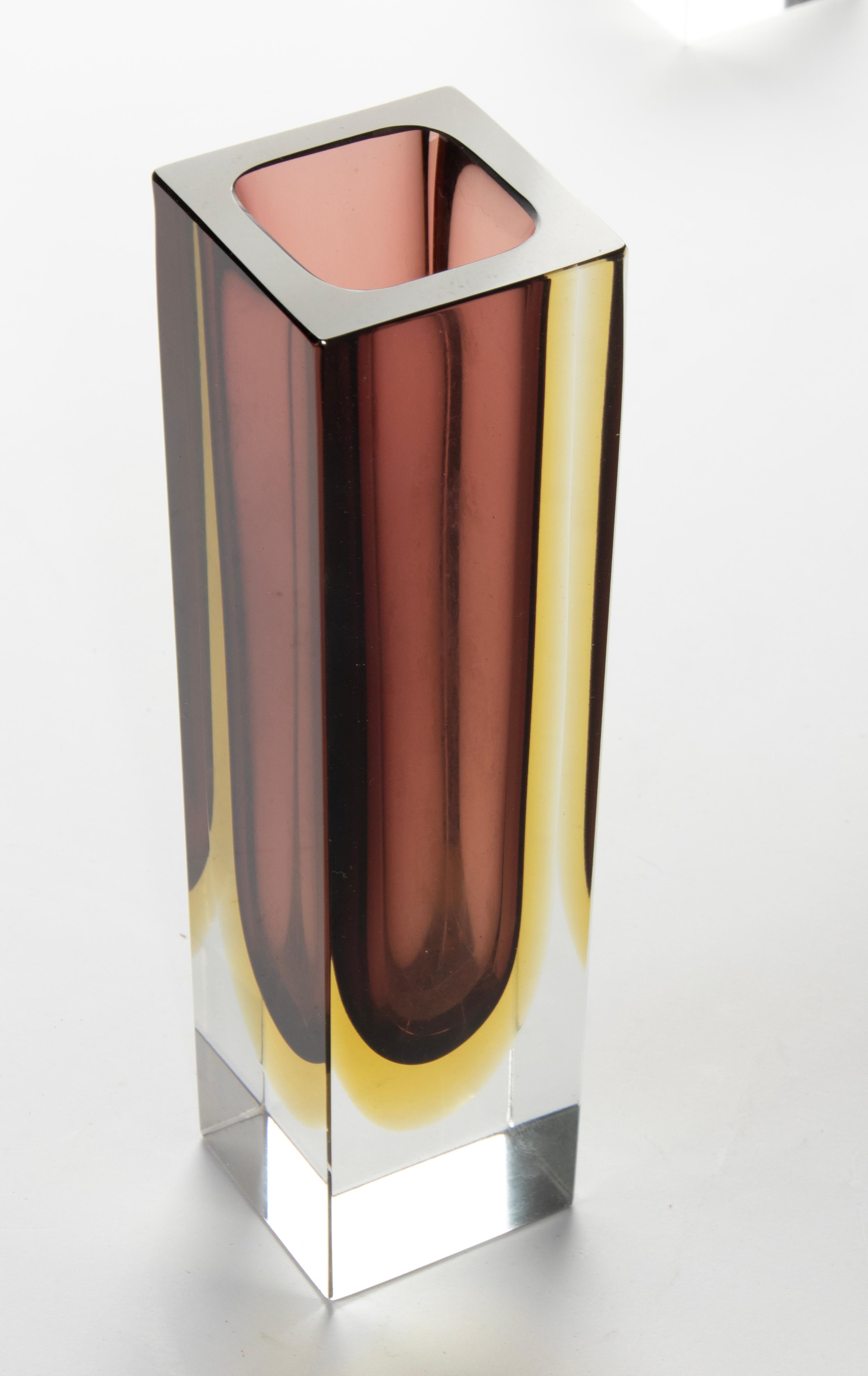 Moderne Sommerso-Vase aus Glas aus der Mitte des Jahrhunderts – Flavio Poli  (Glaskunst) im Angebot