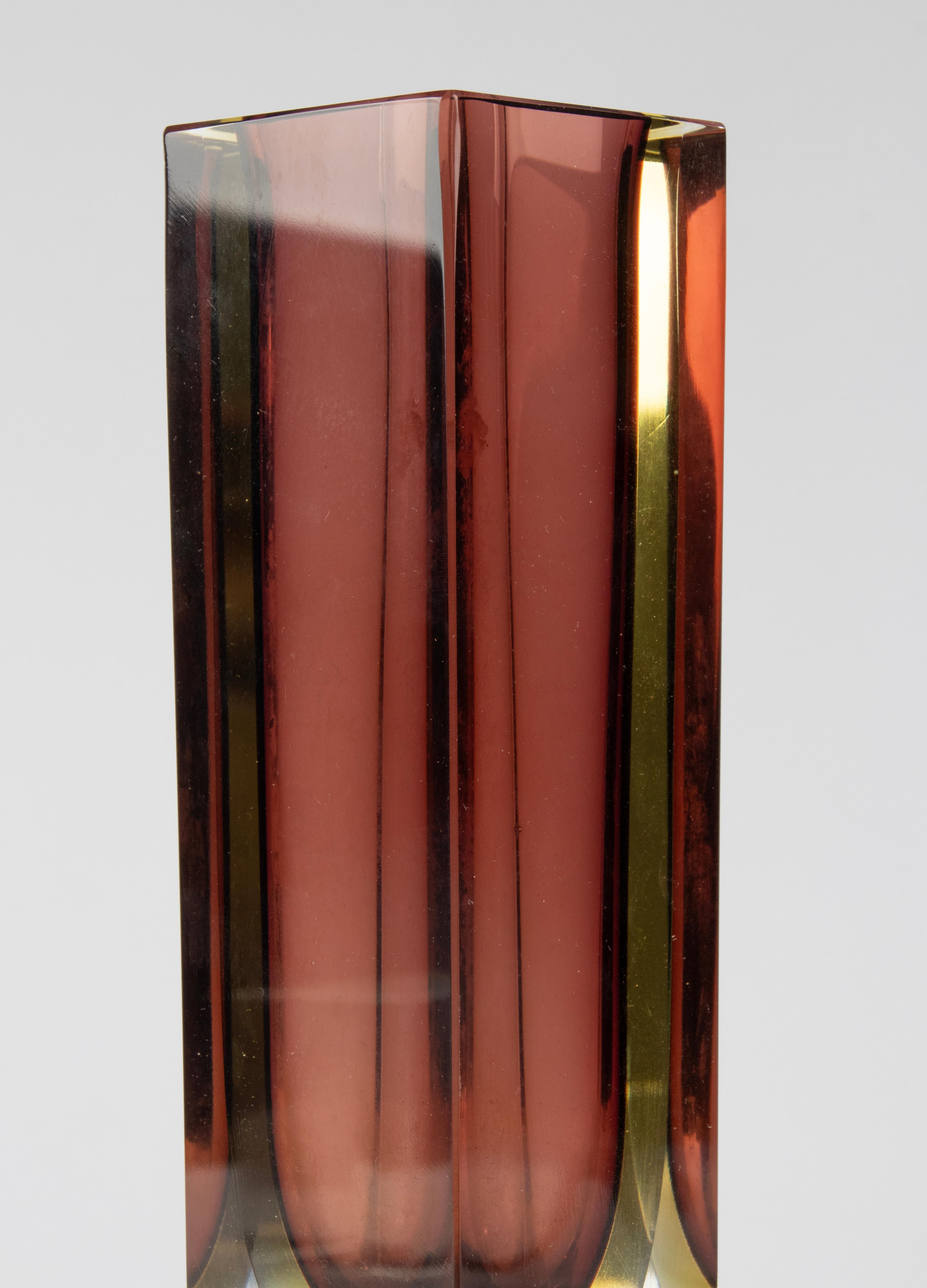 Moderne Sommerso-Vase aus Glas aus der Mitte des Jahrhunderts – Flavio Poli  im Angebot 1