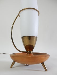 Mid Century Modern Glass Spire Table Lamp, Angelo Lelii style