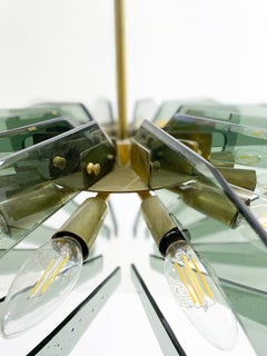 Mid-Century Modern Glass Suspension Fontana Arte Style, 1960s