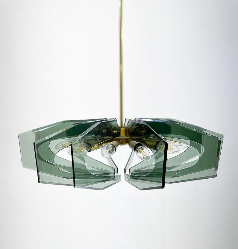 Mid-Century Modern Glass Suspension Fontana Arte Style, 1960s For Sale 1