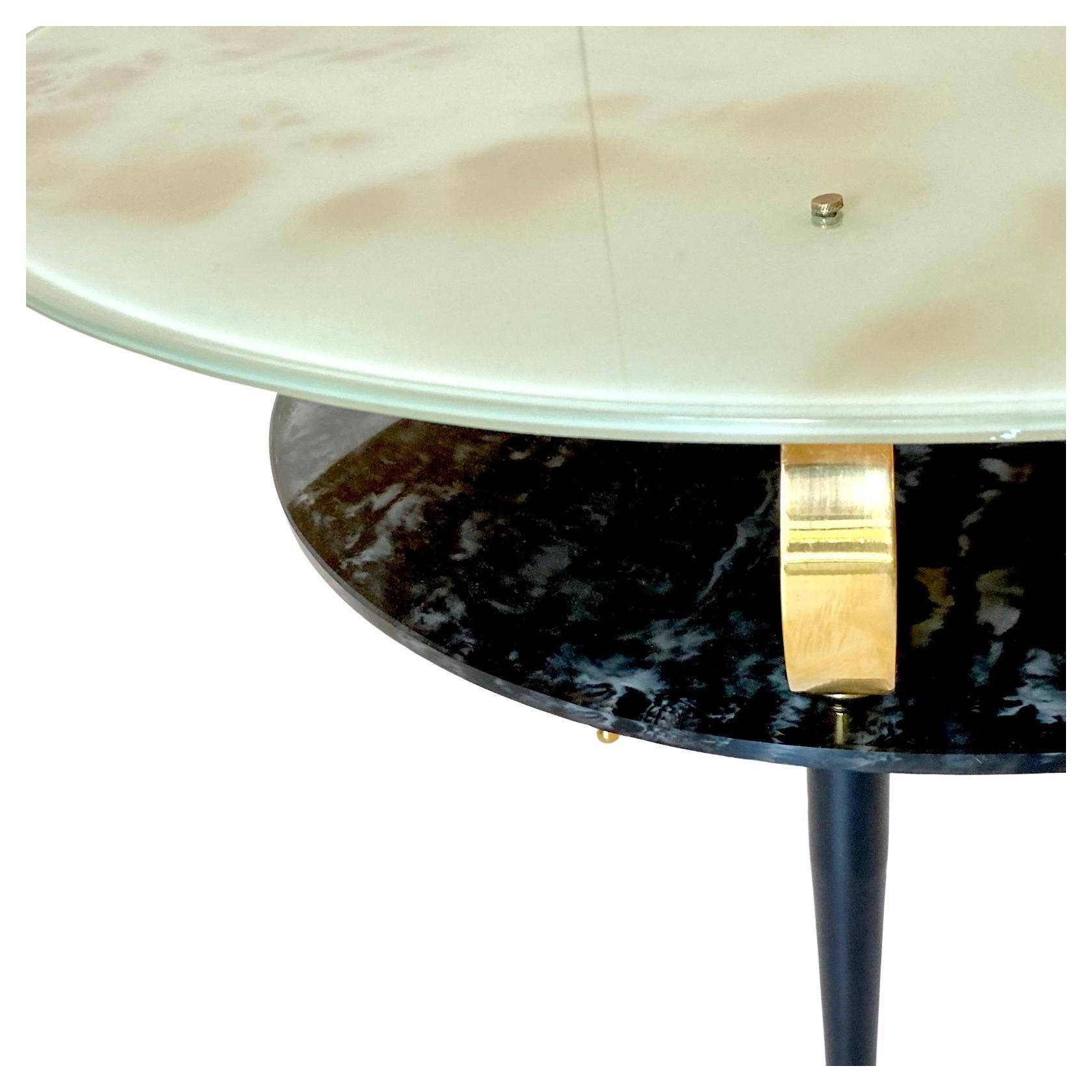 Vintage-Tisch aus Glas im Stil von Fontana Arte, Italien, 1950er Jahre im Zustand „Gut“ im Angebot in Ceglie Messapica, IT