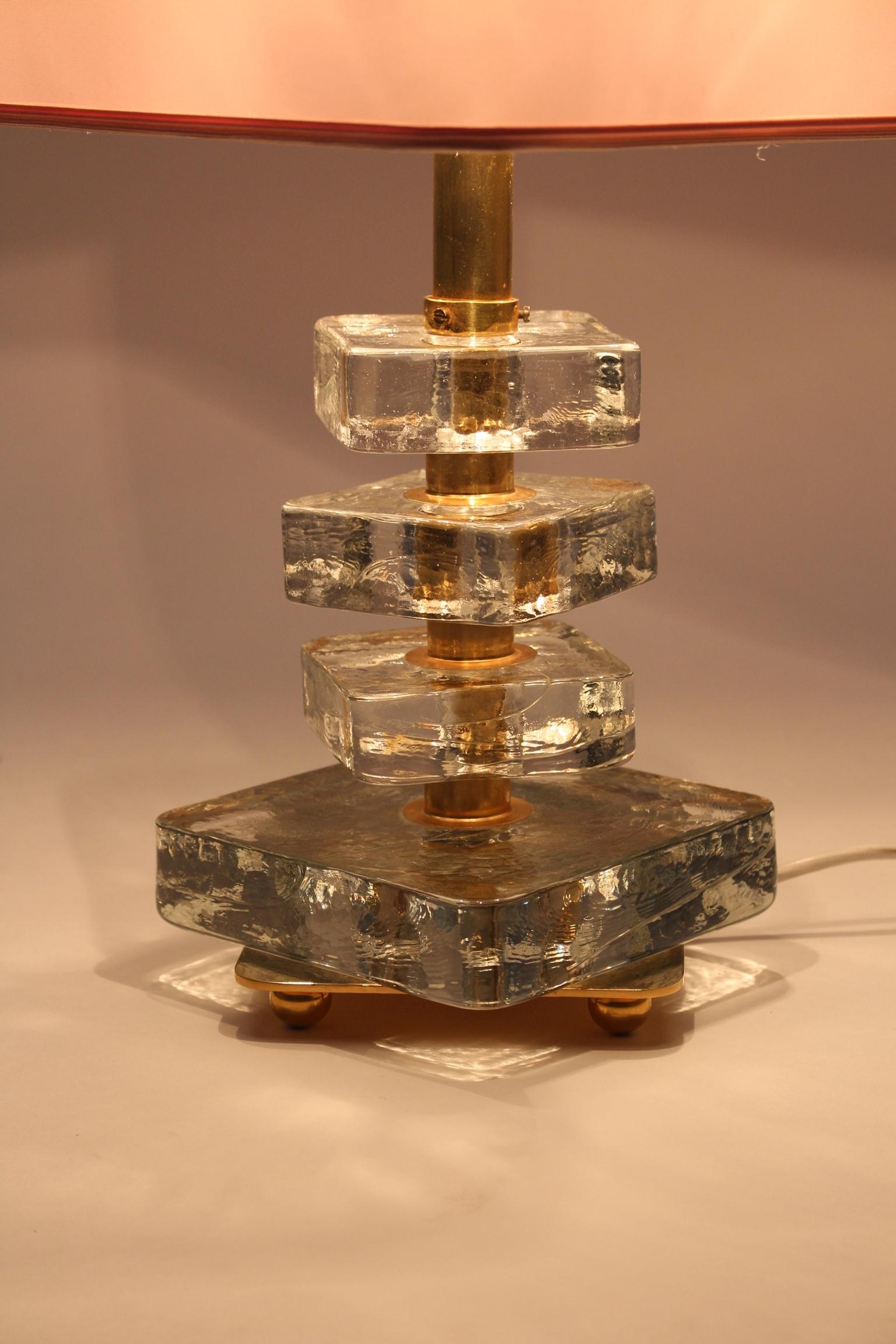 Lámpara de mesa de cristal moderna de mediados de siglo de Bakalowits, Viena, años 60 en venta 9