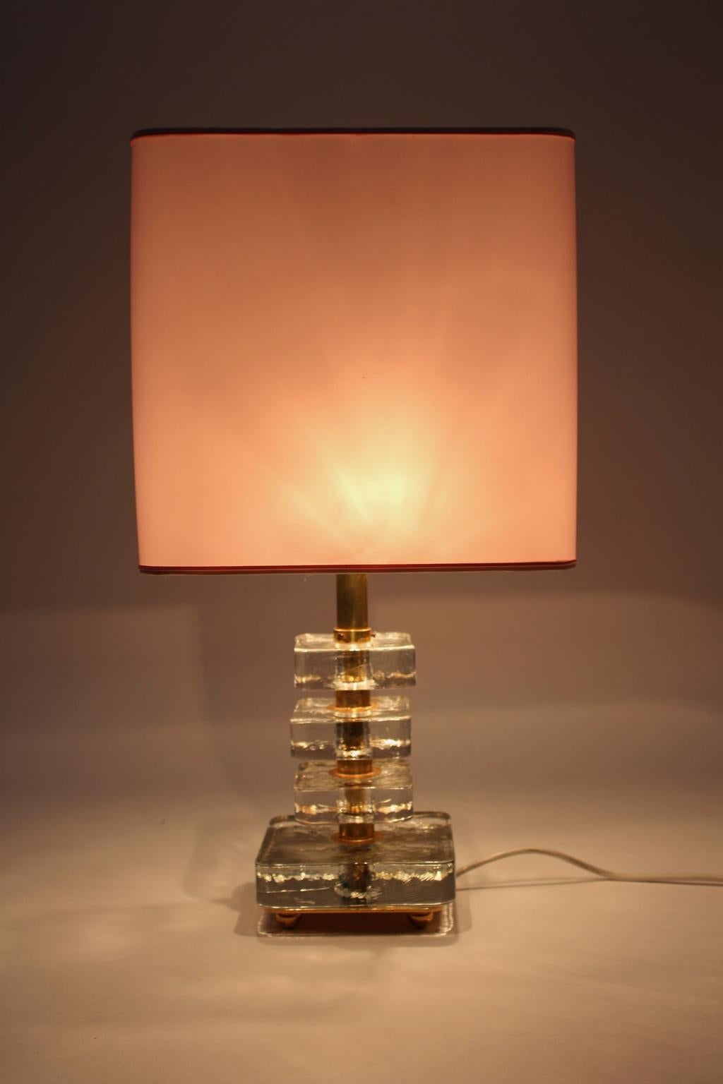 Austrian Mid-Century Modern Glass Table Lamp by Bakalowits, Vienna, 1960s For Sale