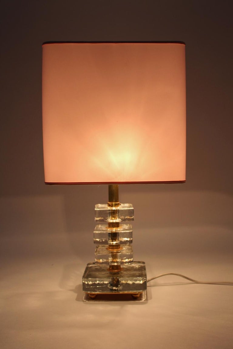 Mid-Century Modern Glass Table Lamp by Bakalowits, Vienna, 1960s For Sale at 1stDibs