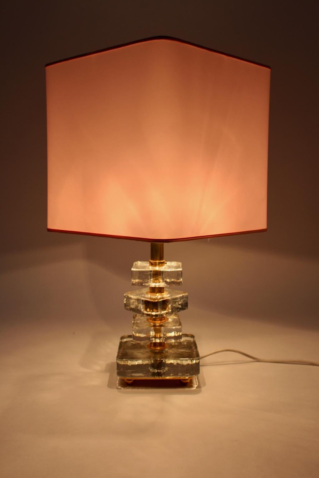 Mid-20th Century Mid-Century Modern Glass Table Lamp by Bakalowits, Vienna, 1960s For Sale