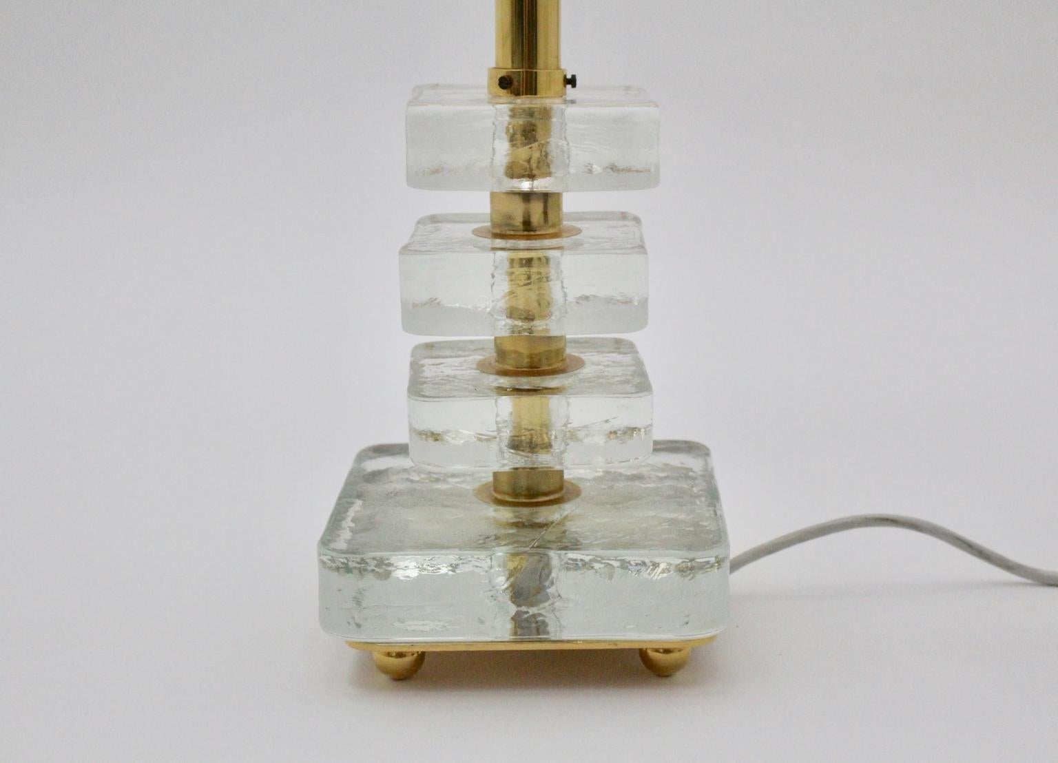 Mid-Century Modern Glass Table Lamp by Bakalowits, Vienna, 1960s For Sale 2