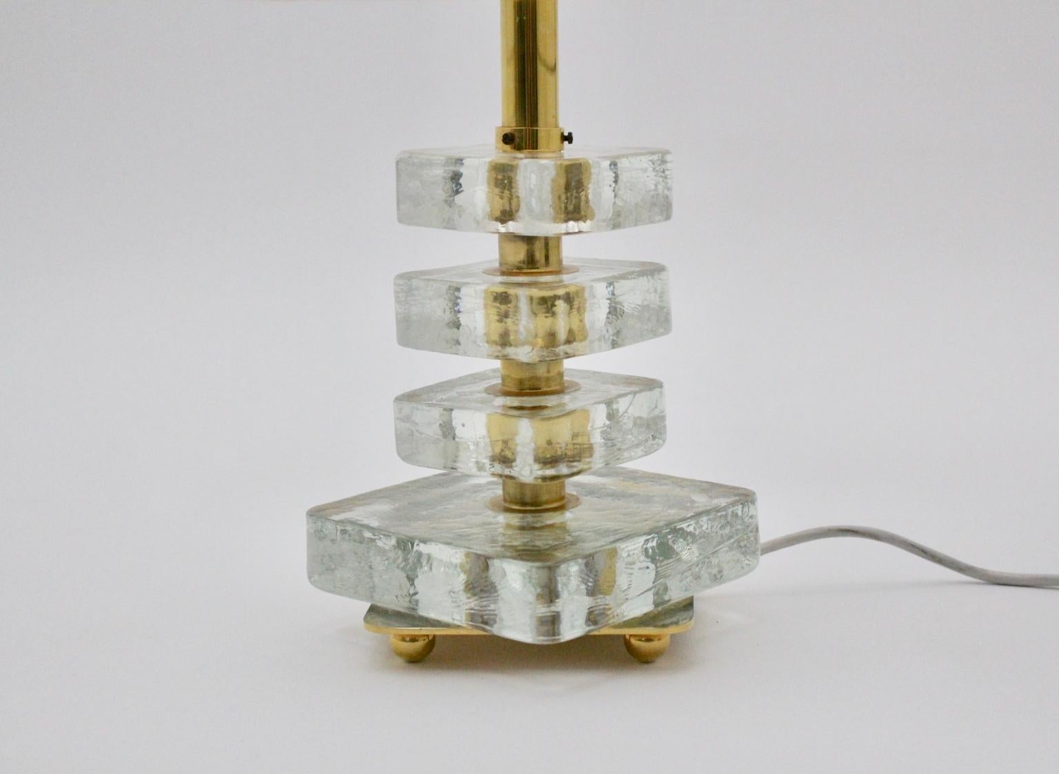 Lámpara de mesa de cristal moderna de mediados de siglo de Bakalowits, Viena, años 60 Vidrio en venta