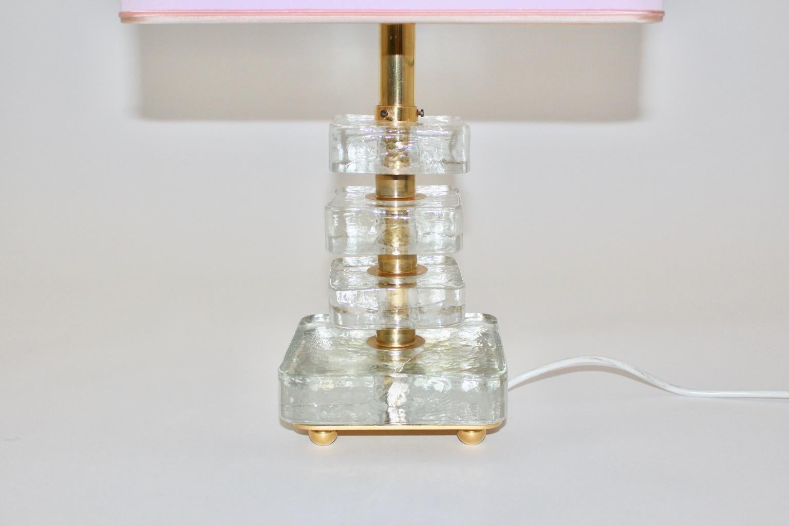 Mid-Century Modern Glass Table Lamp by Bakalowits, Vienna, 1960s For Sale 4