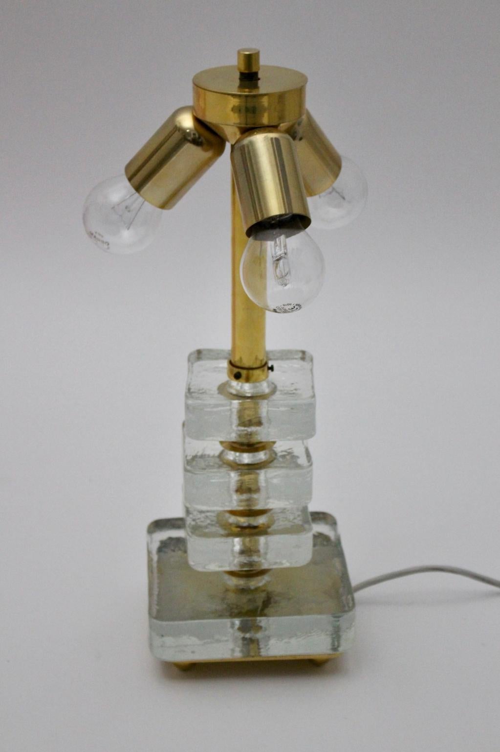 Mid-Century Modern Glass Table Lamp by Bakalowits, Vienna, 1960s For Sale 5