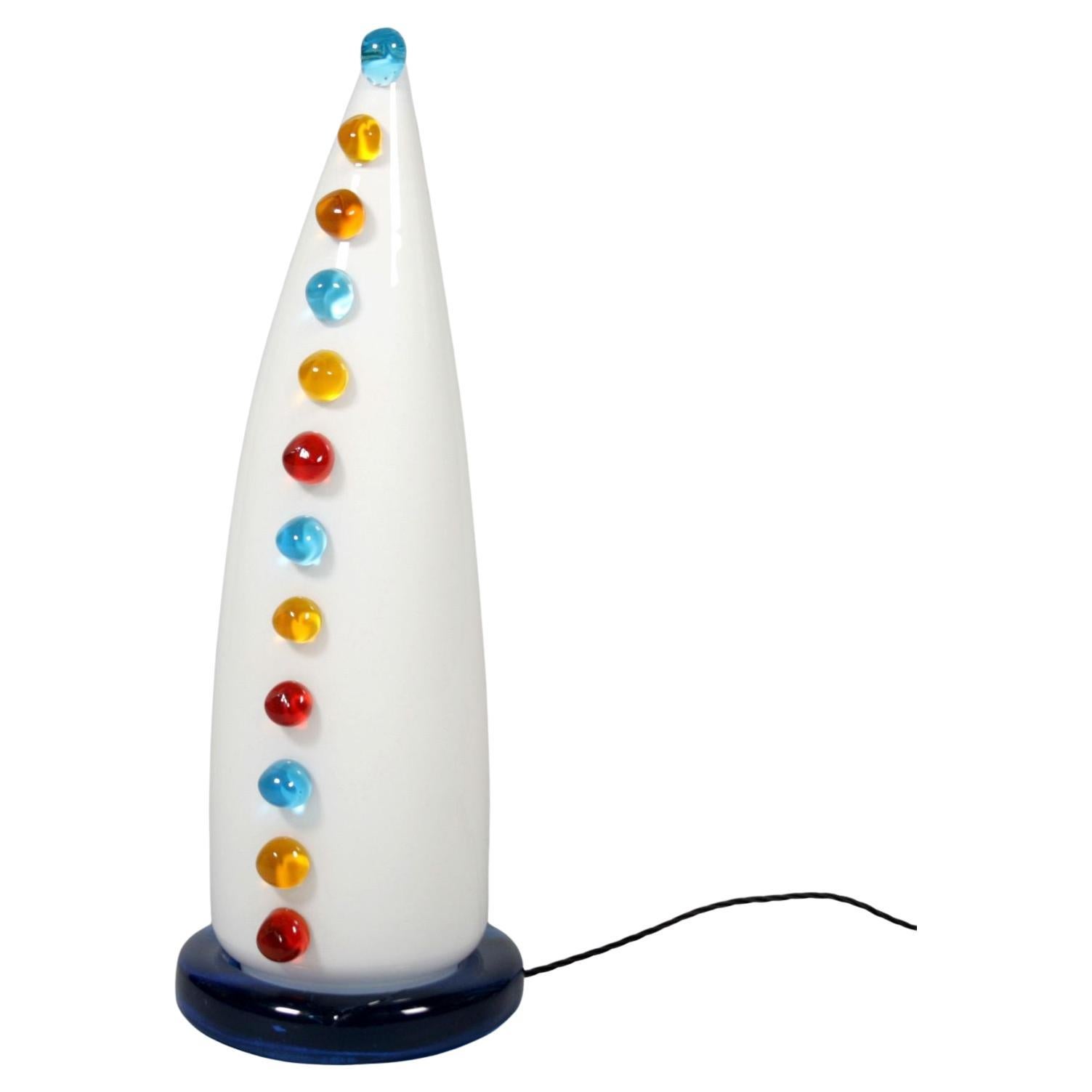 Mid-Century Modern Glass Table Lamp by Vistosi For Sale