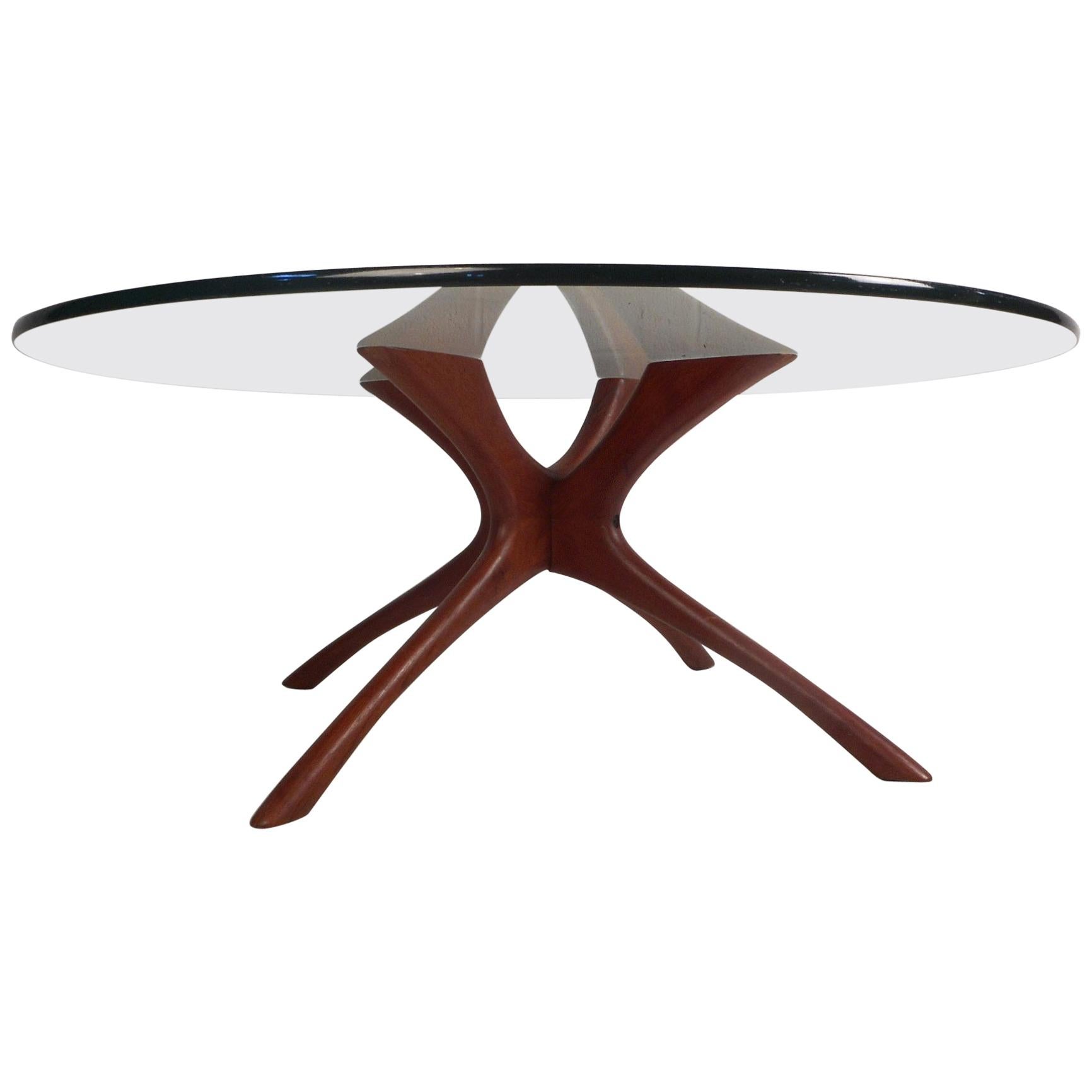 Mid-Century Modern Glass Top Coffee Table by Adrian Pearsall