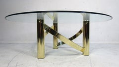 Mid-Century Modern Glass Top Coffee Table