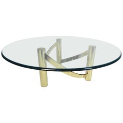 Mid-Century Modern Glass Top Coffee Table